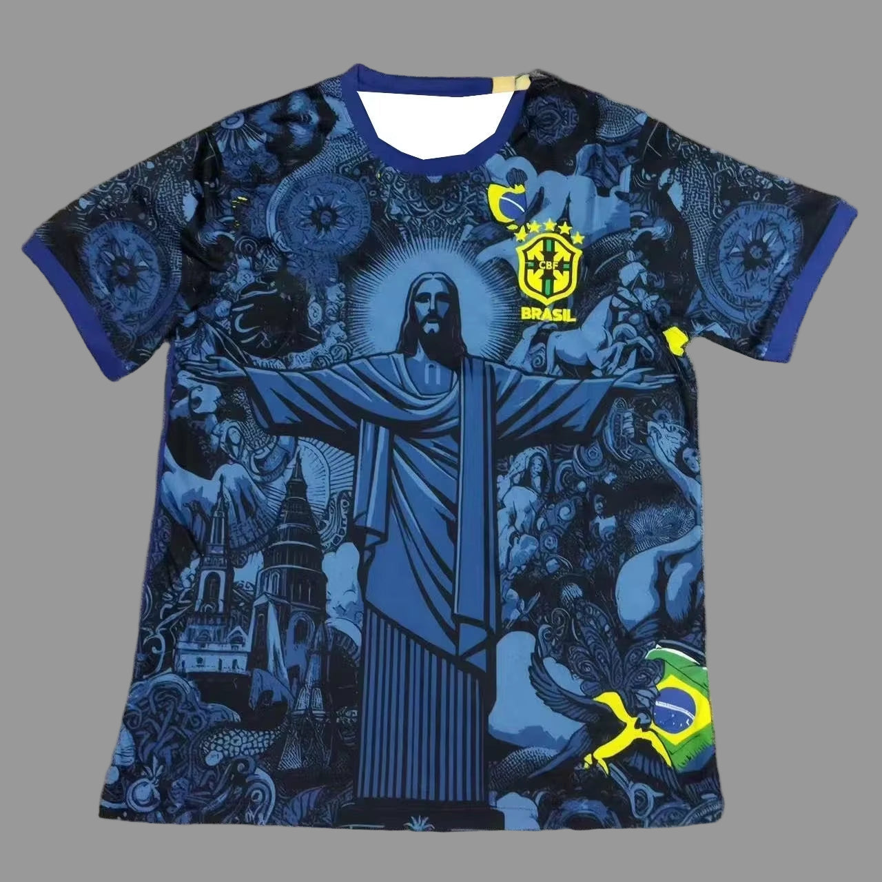 2025 Summer 3D Printing Special Edition Jersey Brazil Short-Sleeved Football Jersey Quick-Drying Sweat-Absorbing Moto