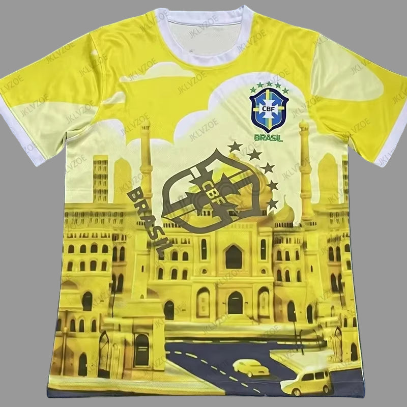 2025 Summer New Brazil City Edition Football Jersey Short Sleeve Men'S T-Shirt Soccer Training Casual Sports Kids/Adult Tops