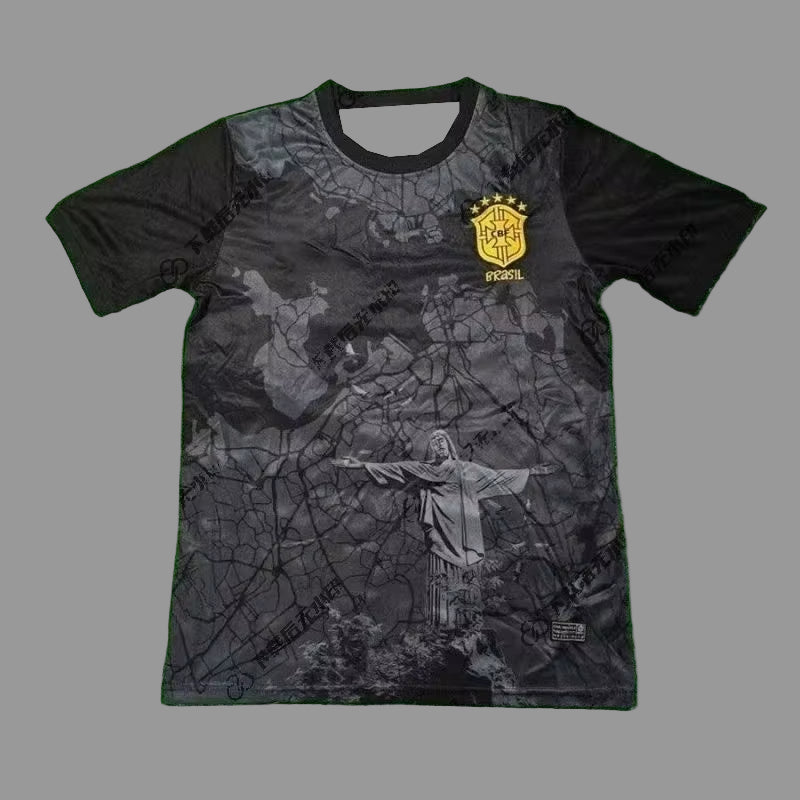 2025 Summer 3D Printing Special Edition Jersey Brazil Short-Sleeved Football Jersey Quick-Drying Sweat-Absorbing Moto